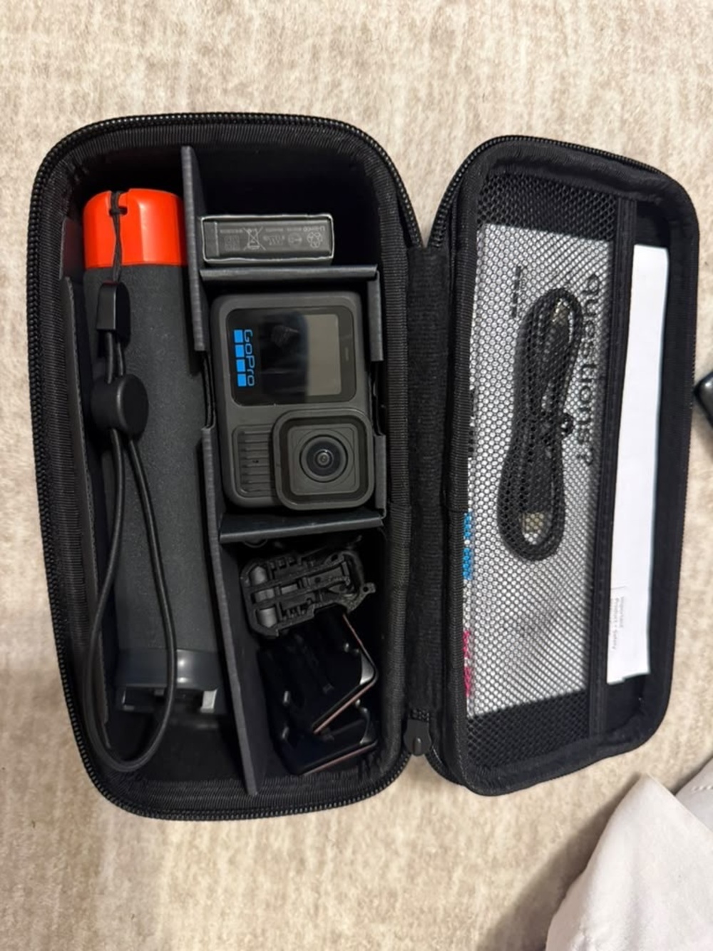 GoPro Black Action Camera Kit with Orange Floating Handle and Black Case